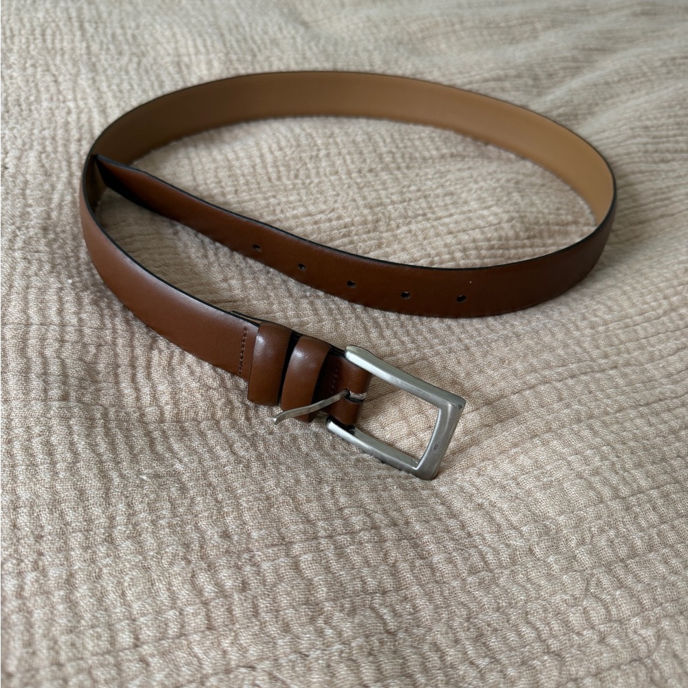 Banana Republic Brown Leather Belt with Silver Buckle